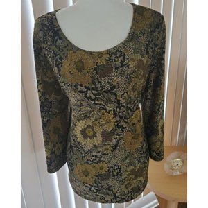 BRITTANY BLACK Womens  3/4 Sleeve Blouse